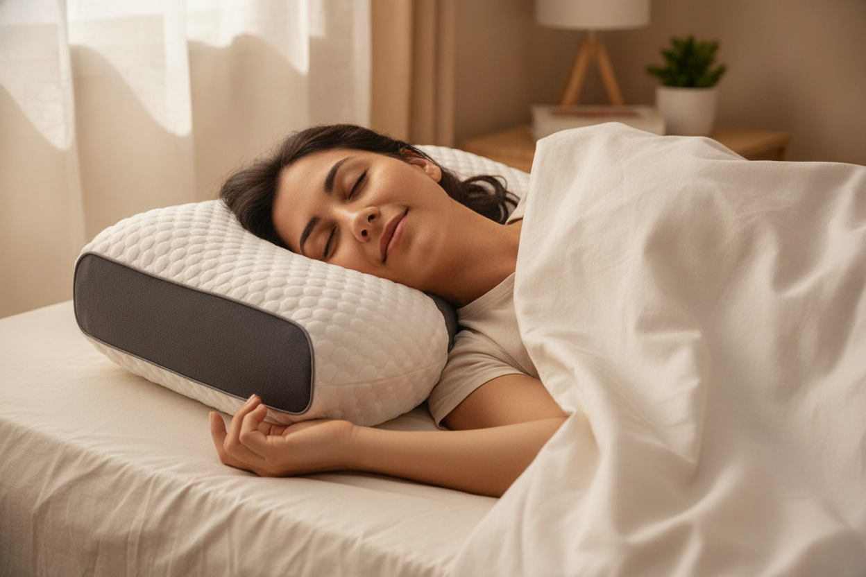 Almohada Ortopédica 3D de Algodón — Alivio Cervical y Descanso Profundo