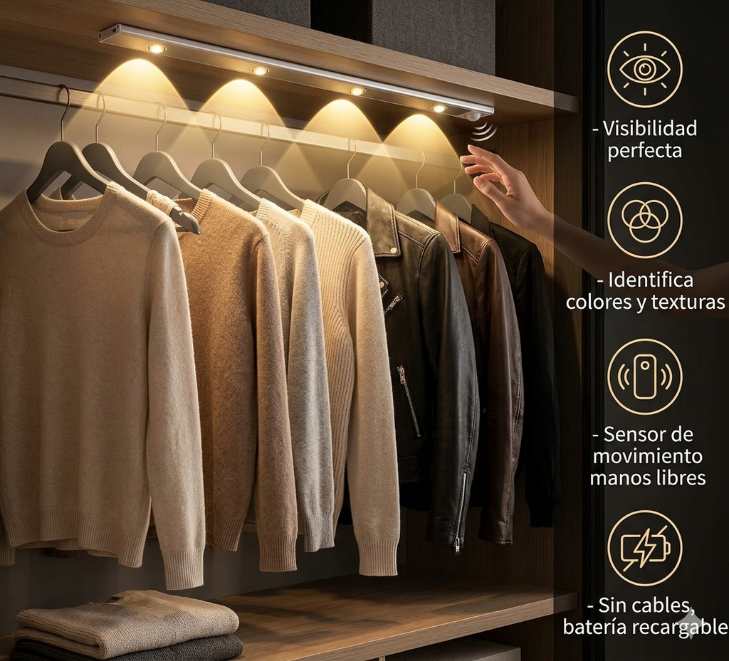 Lámpara LED Inteligente con Sensor de Movimiento | Recargable USB | KADACOL