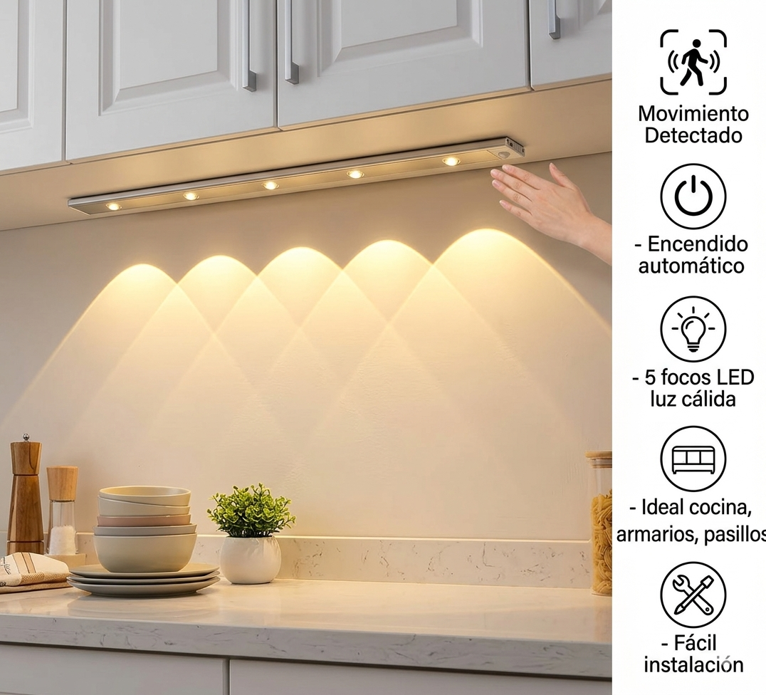 Lámpara LED Inteligente con Sensor de Movimiento | Recargable USB | KADACOL